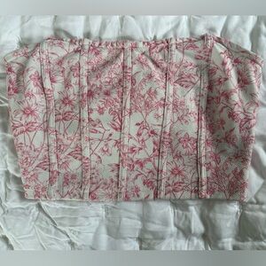 Pink floral corset top